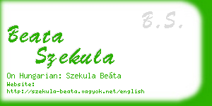 beata szekula business card